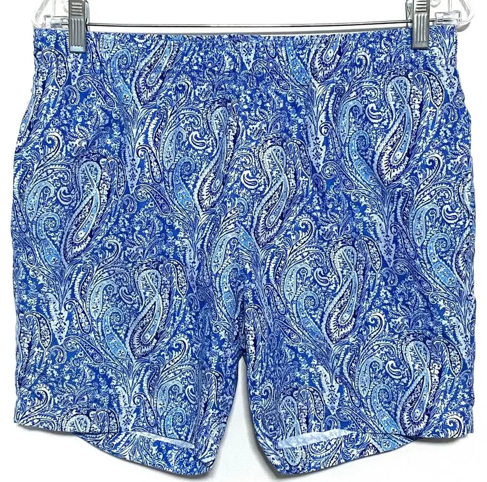 Con.Struct Swim Trunks Shorts Mens M Blue Paisley Preppy Resortwear Surf Beach